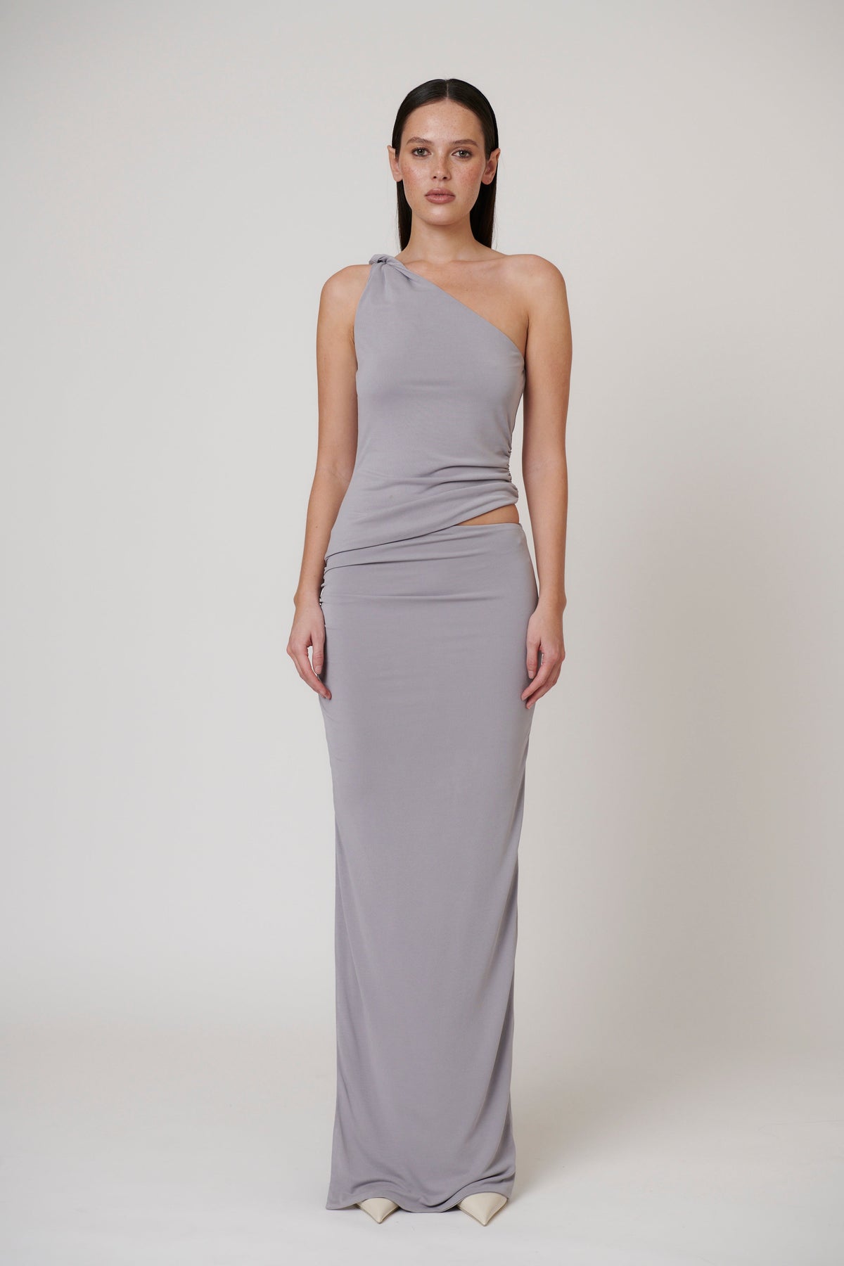 MAIA MAXI SKIRT - BLUE STEEL
