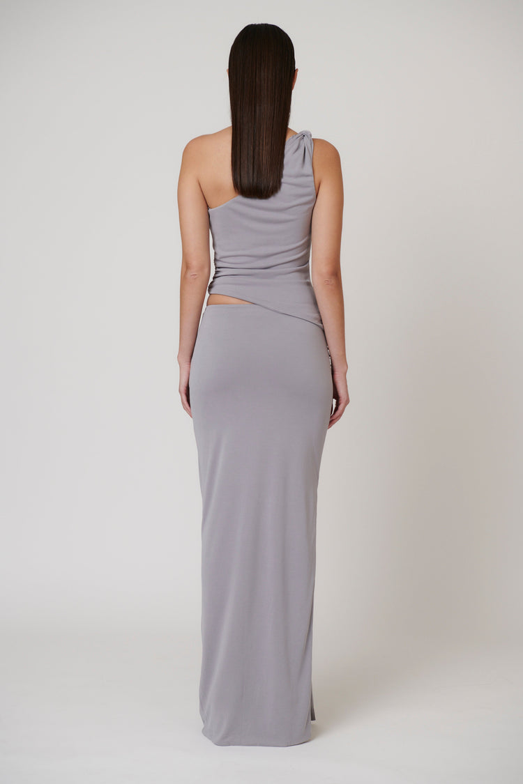 MAIA MAXI SKIRT - BLUE STEEL