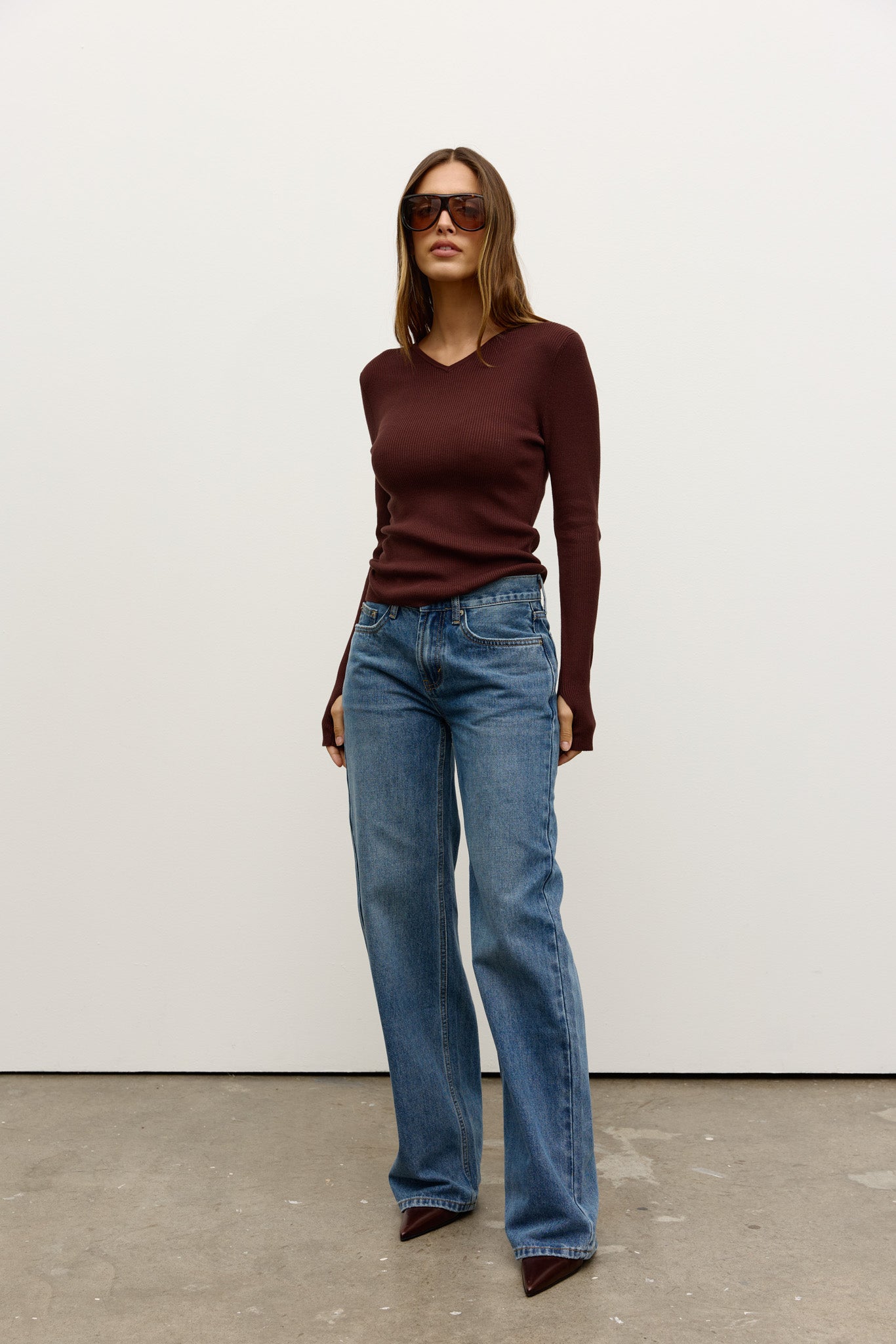JAYDE KNIT TOP - COFFEE