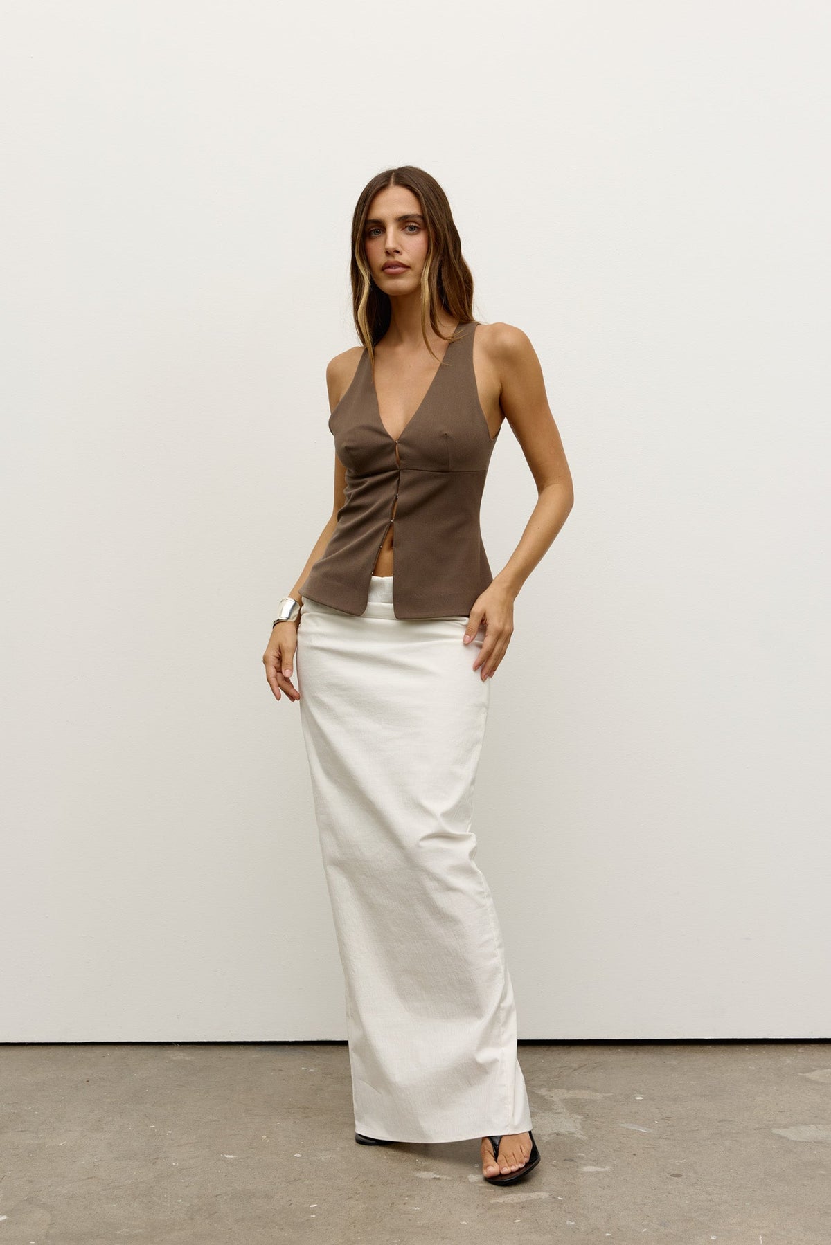 REEVE HALTER TOP - MINK