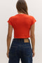 COREY CROPPED T-SHIRT - CHERRY RED