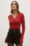 NIA KNIT TOP - RED