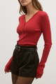 NIA KNIT TOP - RED