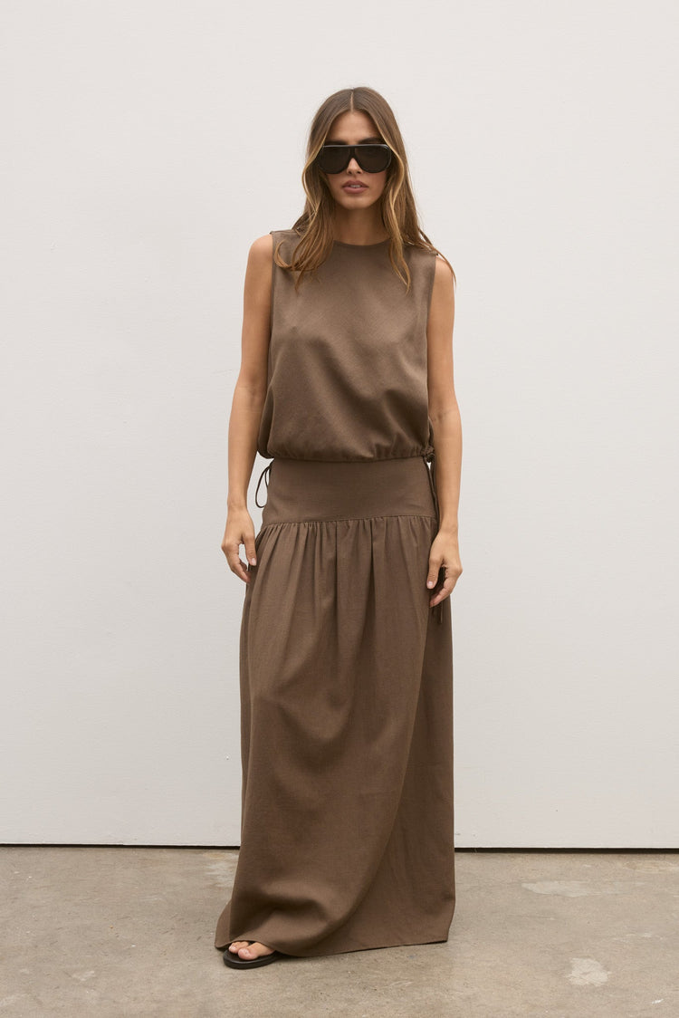 DELPHINE TOP - CHOCOLATE