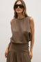 DELPHINE TOP - CHOCOLATE