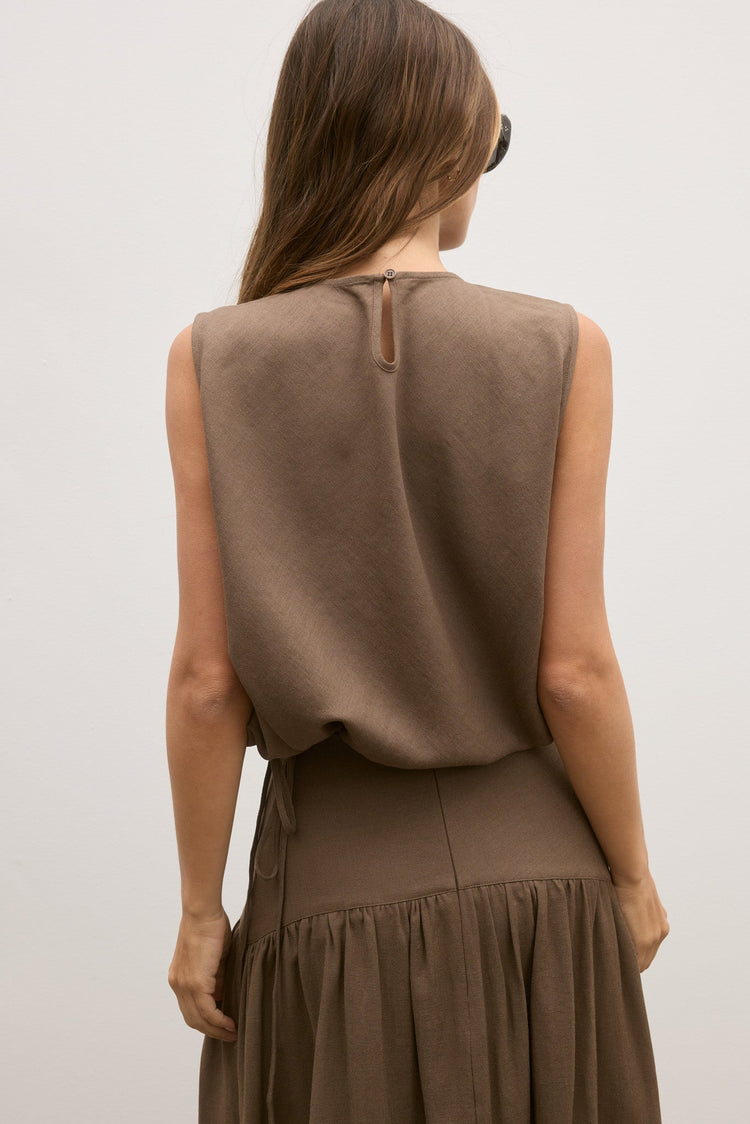 DELPHINE TOP - CHOCOLATE