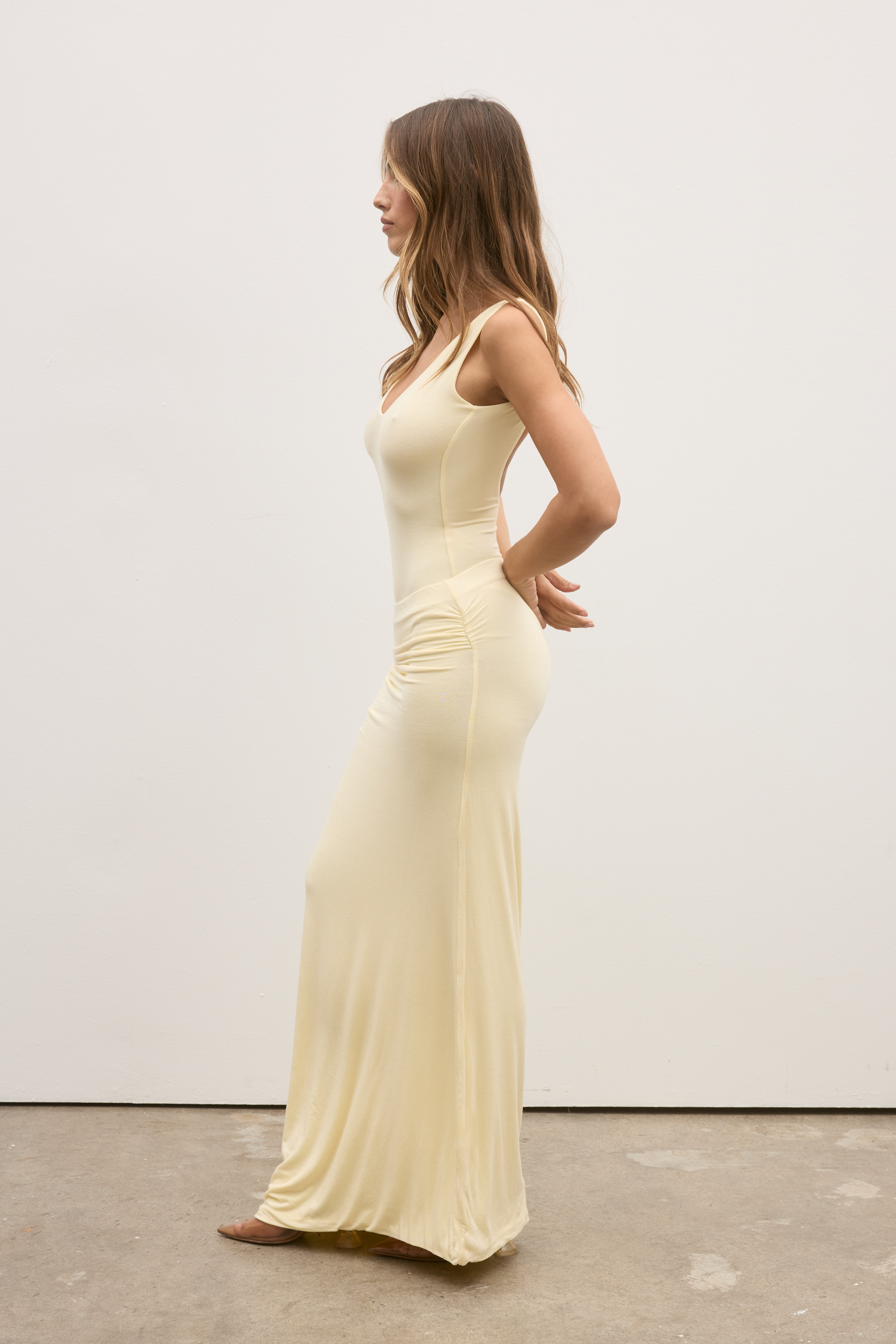 KALINA MAXI SKIRT - LEMON