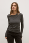 ASKA TOP - DARK HEATHER GREY