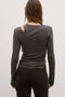 ASKA TOP - DARK HEATHER GREY