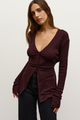SERAFINA BUTTON UP - BLACK CHERRY